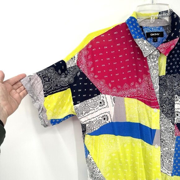DKNY shirt dress midi colorful M - Picture 5 of 9